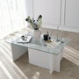 Hanah Home Escape Mesa de Centro Blanca con Cristal Templado